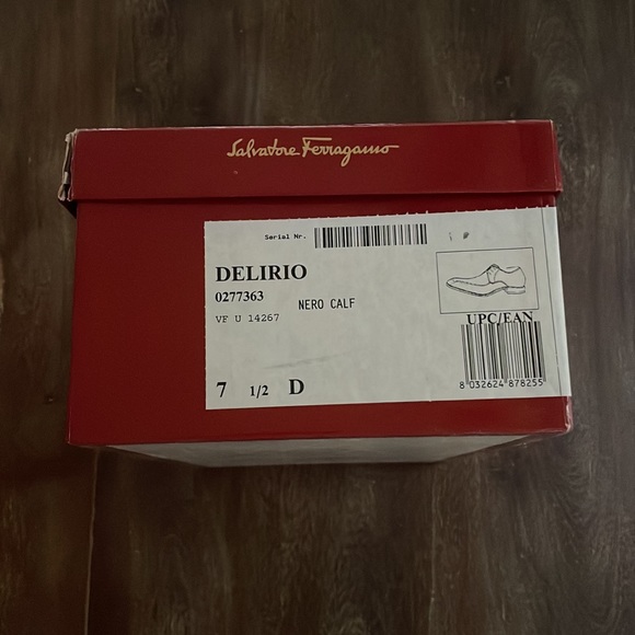 Salvatore Ferragamo Vintage Delirio Black Calf Leather Lace Up Dress Shoes 7 1/2 - Picture 12 of 16